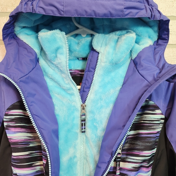 STOIC Girls Winter Coat Hooded Full Zip Jacket Fleece Lined Size Small 7-8 - Picture 5 of 14